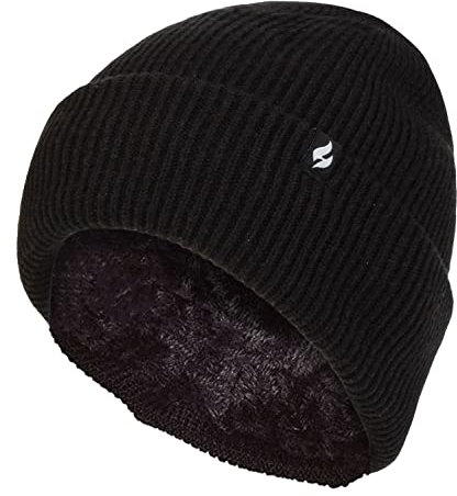 HEAT HOLDERS Beanie Mütze für Damen mit Heatweaver Fleecefutter Modische Damen Umsatz Cuff Mütze (Einheitsgröße, Schwarz)