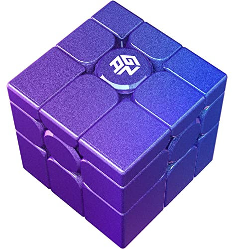 GAN Mirror Cube UV Coated 3x3x3, Magic Speedcube Mirror Zauberwürfel Original, 3D Puzzle Magischer Würfel mit Sticker für Kinder und Erwachsene Lila, Löse durch die Form, Mirror-M-UV (Lila)