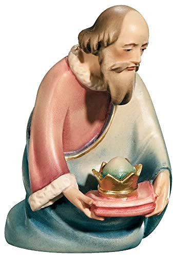 JS Garten Deko Krippenfigur Leonardo Kollektion Heilige DREI Könige Balthasar Holzfigur Holzstatue Statue aus Ahornholz von Dolfi