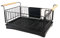 INTIRILIFE Geschirr Abtropfgestell aus Edelstahl mit Abtropfschale in Schwarz - 50 x 29 x 23.5 cm - Geschirrkorb mit Holzgriffen, Besteckkasten, Wasserauffangschale mit Auslauf