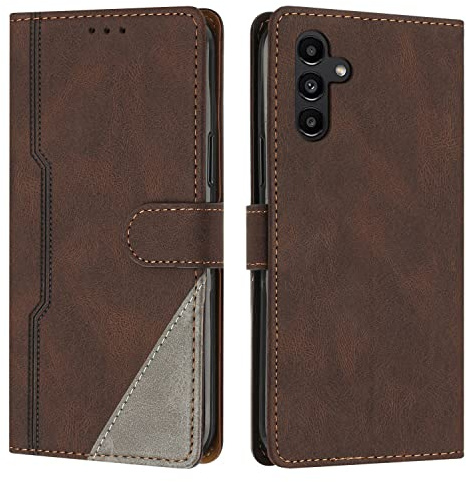 Radoo Coque pour Samsung Galaxy A14 4G / 5G, Housse Etui Portefeuille Cuir Multifonction, Fermeture Magnétique à Clapet [Fonction Support] Flip Case Compatible avec Samsung A14 4G/5G (Marron)