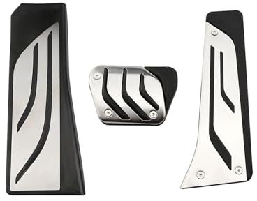 LECREA Auto Pedalauflagen für BMW 5 6 7 Serie E65 E67 E68 F01 F02 F10 F11 F07 F12 F13, Anti-Rutsch Auto Gaspedal Pedale Bremse Pedale Abdeckung Verschleißfest Auto Pedalabdeckung,at with Rest