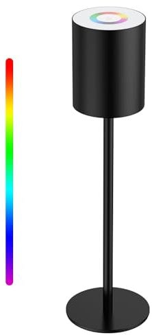 Aomeya Touch Control Table Lamp, 3-Way Dimmable Bedside Lamps Nightstand Lamps with Flaxen Fabric Shade for Bedroom Living Room,LED Bulb Included (Grey-1Pcs) (battery-1Pcs)