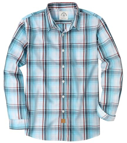 Dubinik® Hemd Herren Langarm Kariert Freizeit Regular Fit | Leicht und Atmungsaktiv, Weich und Bequem, Knopf, Mit Tasche, Bügelfrei, Ganzjährig Tragbar, Lässiger Stil, Pflegeleicht