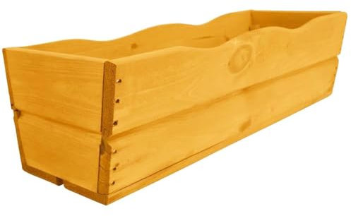 YOURSGARTEN Fioriera in Legno 64 cm Cassetta Rustica per Piante e Fiori, Ideale per Balcone, Terrazzo e Giardino- Arancione