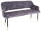 Riess Ambiente Design Sitzbank Paris 160cm grau Samt Rückenlehne goldene Fußkappen Retro, gepolsterte Esszimmerbank, Esszimmer, Küche, Garderobe