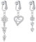 NIUSIMAN Faux Piercing Nombril Argent Hez Clip Long 3 Pièces en Acier Chirurgical - Papillon Non Piercing pour Nombril