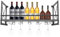 GramStudio Flaschenregal Holz, Industrial Wall Mounted Weinregal Wand, Weinregalregal mit Glashalter Wandmontage für Esszimmer Home Bar Küche