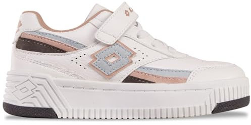 Lotto PINADEE K Girls Sneaker, White/LT.Blue, 27 EU