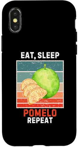 Hülle für iPhone X/XS Pomelo Repeat Vintage Pomelo Lover im Retro-Look „Eat, Sleep“