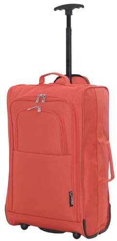 5 Cities 21/55cm Carry On Lightweight Travel Cabin Approved Trolley Bag with Wheels Suit Case Hand Luggage with 2 Year Warranty