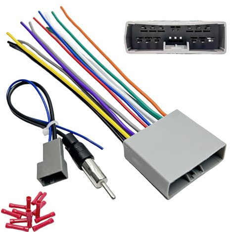 WildTundra 17Pin Black Copper Car Stereo Wiring Harness with Antenna Adapter for Honda 2006-2014 Select, Civic 06-11, CR-V 07-11, Odyssey 08-10, Insight 10-14, Acura RDX 08-12, MDX 07-13