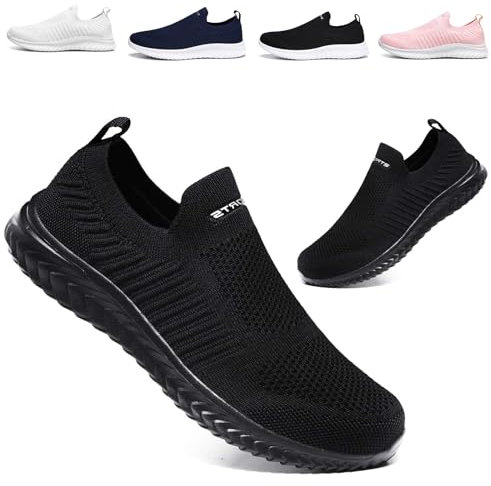 Basket Femme Homme Chaussures de Sport Running Mode Sneaker Respirant Légère Mode Casual Confort Fitness Jogging Walking Sneakers Noir 39EU
