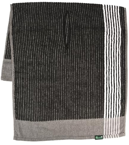 Large Golf Towel 110 x 55cm with Handy Centre Slit Design - Black or White Striped Golf Towels made with Deep Ridged and Absorbent Terry Cotton Material - Quickly Dry Rain, Sweat or any Moisture