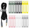 24 Pcs Silicone Cable Ties, Rubber Cable Ties Reusable Cable Ties Cable Tidy Cable Organiser for Earphone Phone Charger Audio Cable Computer (Multicolour)