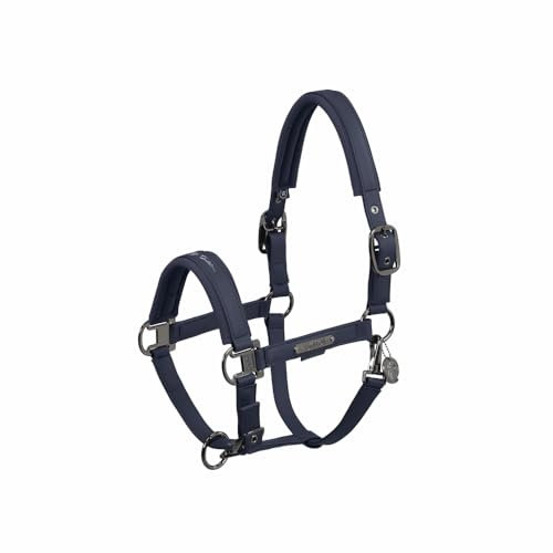 Eskadron Pferde Halfter Double Pin Faux Leather Atlantic Blue Platinum 2024, Größe:WE