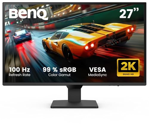 BenQ GW2790Q Monitor de cuidado ocular IPS de 27 pulgadas 2K QHD 100Hz, HDMI, DisplayPort, 2560 × 1440, bisel ultra delgado, Eyesafe, VESA MediaSync, tecnología de inteligencia de brillo, B. I. Gen2