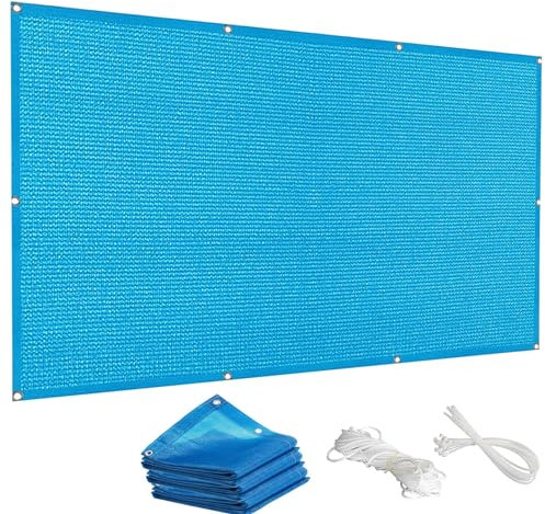 Enclos coupe-vent pour balcon - 115 x 500 cm - Résistant aux intempéries - Protection UV - Bleu - Idéal pour balcon et protection contre les intempéries