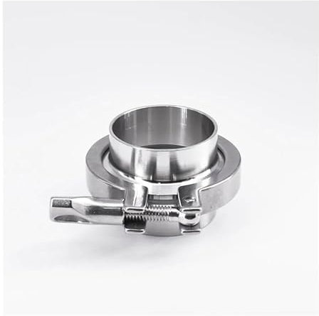 2 Tri Clamp x 51mm Pipe OD Stainless Sanitary 2 PCS SS304 Weld Ferrules + 1 PC SS304 Clamp + 1 PC Silicon Gasket Pipe Fitting