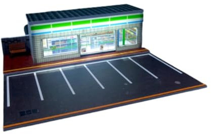 Perfeclan Modèle de Diorama de Parking et de Garage à l'échelle 1:64 avec éclairage pour aménagement de Voiture moulée sous Pression, B