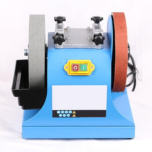 TT-YEC Double Wheel Bench Knife Sharpener, Compact Wet Knife Sharpener, Polishing Scissors Sharpening Tool, Multi-Purpose Two-Way Water-Cooled Grinder with Water Tank