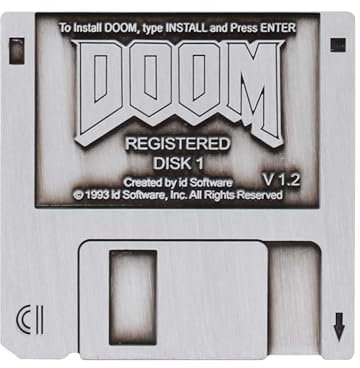 DOOM Floppy Disk Limited Edition Pin Badge – Collectible Metal Gaming Merchandise for Fans & Collectors - Officially Licensed