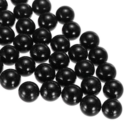 sourcing map Porcelain Beads,1set Round Porcelain Gemstone Black 0.60lbs (0.63) Porcelain Marbles Pebbles for Vase Fillers Aquarium Decor DIY Craft