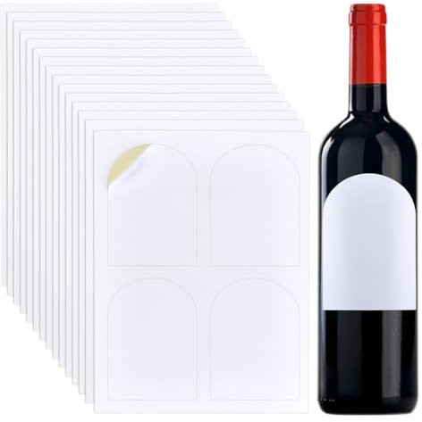 PH PandaHall 80pcs Arched Wine Bottle Labels Waterproof Stickers Printable Blank All Purpose Labels for Chateau Home Wine Collection 4.7x3.5 Inch