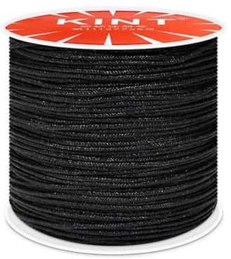 Blausky 0,8mm x 45m Filo di nylon, filo per perline e macramè, filo di nylon intrecciato per bracciali fai da te, per la creazione di gioielli, nero