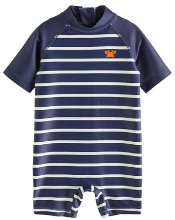 Next Jungen Sonnenschutz-Badeanzug Marineblau gestreift 9 Monate
