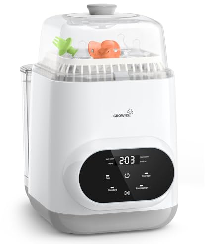 GROWNSY Babyflaschen-Waschmaschine Pro, Sterilisator und Trockner | Wäscht, sterilisiert und trocknet Babyflaschen, Milchpumpenteile und Babyartikel automatisch, ersetzt das Spülen von Hand