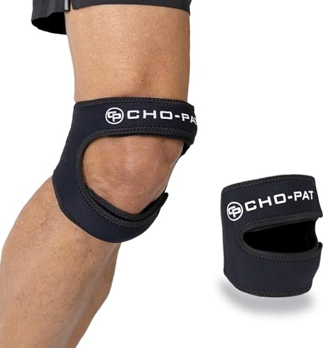 Cho-Pat Dual Action Lite, Adjustable & Lightweight Knee Support Strap for Tendonitis, Meniscus Tears, and Pain Relief, Small/Medium