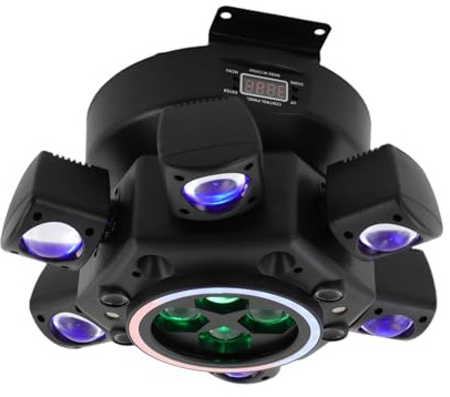 DJ Light Moving Head, 120W 6 Arms Beam Rotating Stage Lights, 0-100% Dimmung, Laser/Strobe, Support Remote&DMX-512 & Sound Activated 25CH, für DJs, Bands, Bars, Lasershow
