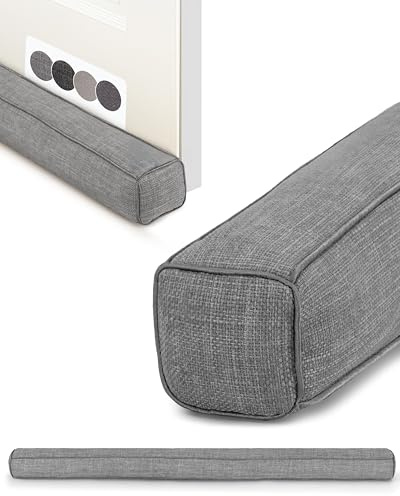 Beautissu 2er Set Zugluftstopper für Türen 140cm – Wärmeschutz & Kälteschutz Türluftstopper Grau – Stoff Windstopper Tür Zugluftstopper Fenster Haustür Kältestopper – Levante