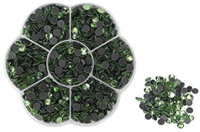 1000 Stück Strasssteine, Hotfix-Strasssteine, Nagel-Strasssteine, glänzend, transparentes Glas, dekorativ, DIY-Nagelkunstzubehör für Mädchen und Frauen, Kleidung, Nagelkunst (JM201 hellgrün)