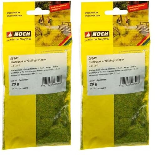 Noch - 08300 - Herbe, Vert Moyen, 2, 5 Mm, Petit (Lot de 2)