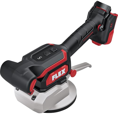 FLEX Akku-Fliesenrüttler TV 18-EC C (18 V, Ø 120 mm Vibrationsplatte, bürstenloser Motor, EMS, LED Akkuanzeige, ergonomisch, ohne Akku/Ladegerät, Fliesenvibrator) 535424