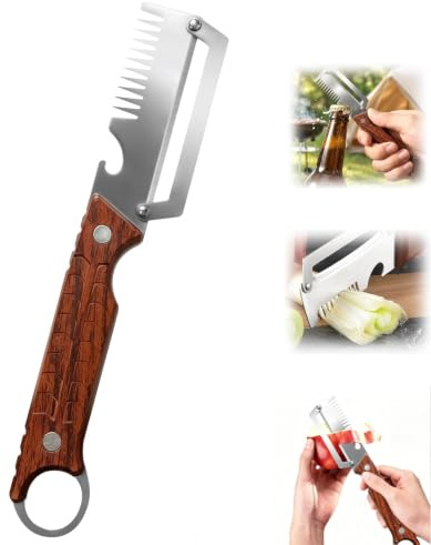 Éplucheur Multifonction En Acier Inoxydable, 2026 Nouveau Éplucheur Légumes avec Ouvre-Oignons Verts-Bouteille un Coupe, Eplucheur de Pomme, Ustensile De Cuisine (1Pcs)