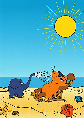modern times Postkarte SENDUNG MIT DER MAUS - Motiv: STRAND, Anlass: Kindermotive, Künstler/Verlag SCHMITT-MENZEL/STREICH, Größe: A6