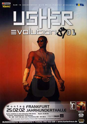 Usher - Evolution, Frankfurt 2002 » Konzertplakat/Premium Poster | Live Konzert Veranstaltung | DIN A1 «