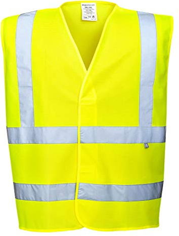 Portwest FR75 Bizflame Warnweste Baumwolle Leicht Klettverschluss Polyester | Gelb, S/M, EN ISO 20471 Klasse 2, EN ISO 14116, Großzügige Passform, Reflektierend, Flammhemmend