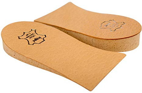 Fersenanhebung und Fersenerhöhung für Schuhe, Leder-Fersenkissen, Orthopädischer Keil, Verschiedene Längen und Höhen, Topmed von Kaps, 1 Paar (Höhe 10 mm / 0.4 inch - Größe S)