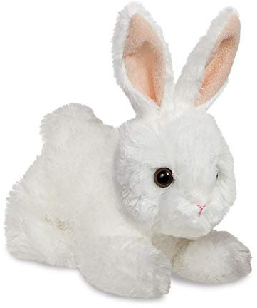 AURORA, 73901, Mini Flopsie Bunny, Soft Toy, White, 8