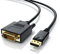 CSL - 2m Câble HQ Premium DisplayPort DP vers DVI, Adaptateur Display Port vers DVI, Certifié HDCP et EDID - Full HD 1080P @60Hz - Compatible avec les cartes graphiques Apple PC Vidéoprojecteur Écran