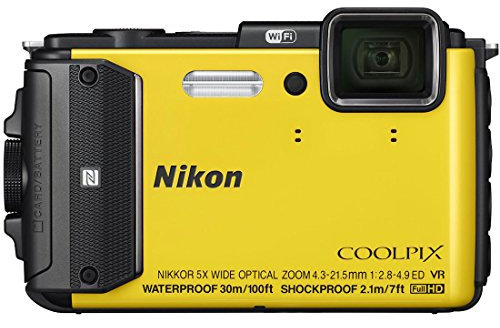 Nikon Coolpix AW130 Digital Camera 16.0MP with 5X Wide-Angel Optical Zoom Waterproof/Shockproof 3.0-Inch Display Full HD Yellow (Renewed)