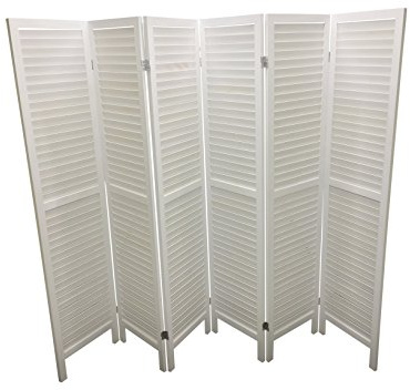White 6 Panel Wooden Slat Room Divider/PARTITION/Privacy Screen **** Next Working Day DELIVERY