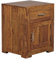 WOHNLING Nachttisch Massivholz Sheesham Design Nachtkommode 60cm Hoch 50cm Breit Schublade & Tür Nachtschrank Natur-Holz Massiv dunkel-braun Nachtkonsole Landhaus-Stil Nachtkästchen für Boxspring-Bett