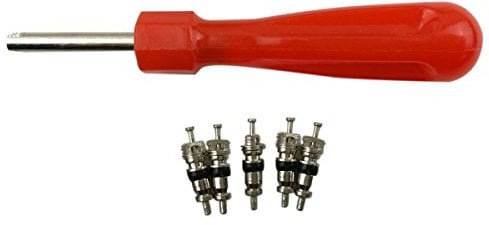VORCOOL Tyre Valve Core Remover Removal Tool Key 5 Valve Cores for Car Bike Motorbike Car Truck Motorcycle Replacement Tire Stem Part