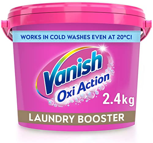 Vanish Gold Oxi Action Laundry Booster & Stain Remover Powder for Colours (2.4kg) - Removes School Stains in 30 Minutes, Keeps Colours Bright, Safe on Uniforms
