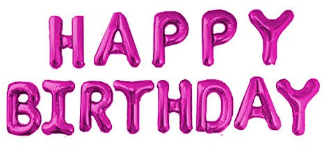 Happy Birthday Folienballon Girlande 40 cm - Alles Gute zum Geburtstag Ballon Geschenk Deko Schriftzug Girl Boy Party 18 Kinder bunt Dekoration Luftballon XXL Luftballon mini (pink)